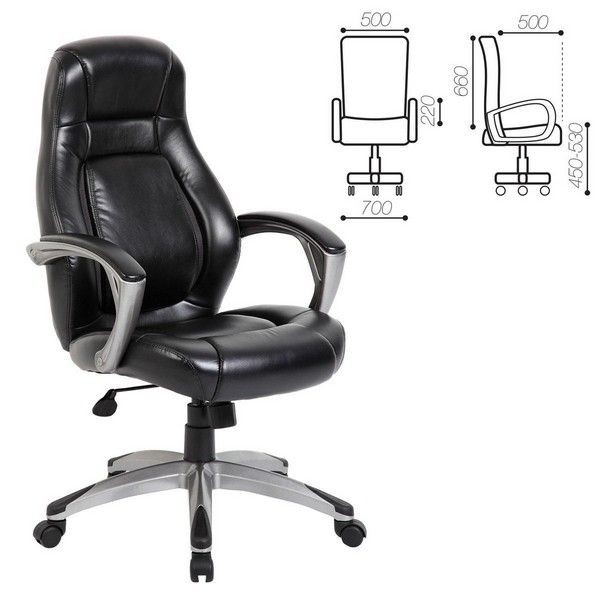Кресло офисное Brabix Premium Turbo Ex-569, экокожа, спортивный дизайн, черное, 531014