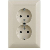 Розетка встраиваемая ABB Basic 55 с заземлением, цвет слоновая кость
