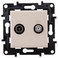 ТВ-розетка встраиваемая Legrand Structura TV/SAT, звезда, цвет слоновая кость