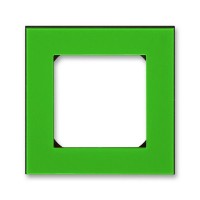 Рамка для розеток и выключателей ABB Levit 1 поста, цвет зеленый/дымчатый черный