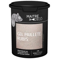 Лак декоративный Maitre Deco «Gel Paillete Rubis» эффект блеска драгоценных камней 1 кг