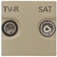 ТВ-SAT розетка встраиваемая ABB Zenit, цвет шампань