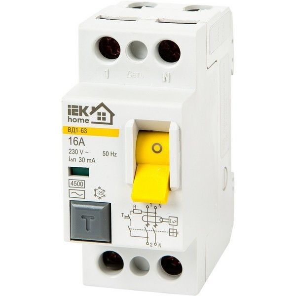УЗО ВД1-63 IEK Home 2 полюса 16 А