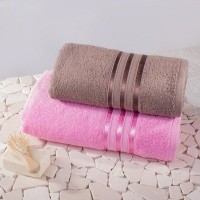 Набор из 2-х полотенец Harmonika Цвет: Розовая Вишня, Коричневый (50х80 см, 70х130 см) br34176