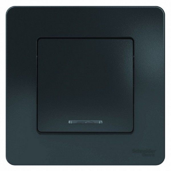 Выключатель встраиваемый Schneider Electric Blanca 1 клавиша с подсветкой, цвет антрацит