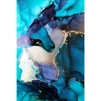 Картина на стекле «Бирюзовый акрил 2» 40x60 см