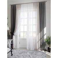 Тюль Томдом Милури TD-206683-260 см серо-черный