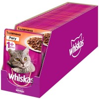 Влажный корм для кошек Whiskas телятина, 28 шт по 85г