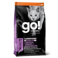Сухой корм для котят и кошек GO! NATURAL HOLISTIC беззерновой 4 вида мяса: Индейка, Курица, Лосось, Утка 3.63 кг