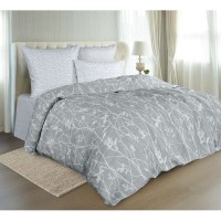 Комплект постельного белья Guten Morgen, Евро 900-4 Pastel Grey с нав.70х70 см, поплин СП-900-4-220-240-70