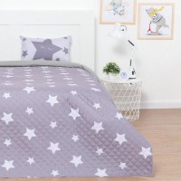 Комплект покрывала с наволочками Этель Grey stars 5479845, 145х210 см