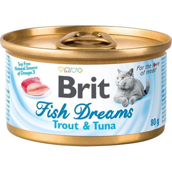 Консервы для кошек BRIT Fish Dreams Trout&Tuna Форель Тунец 80 г