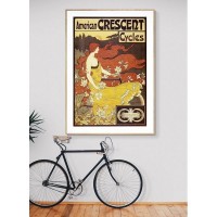 Постер Просто Постер Art Nouveau реклама велосипедов American Crescent 40х50 см