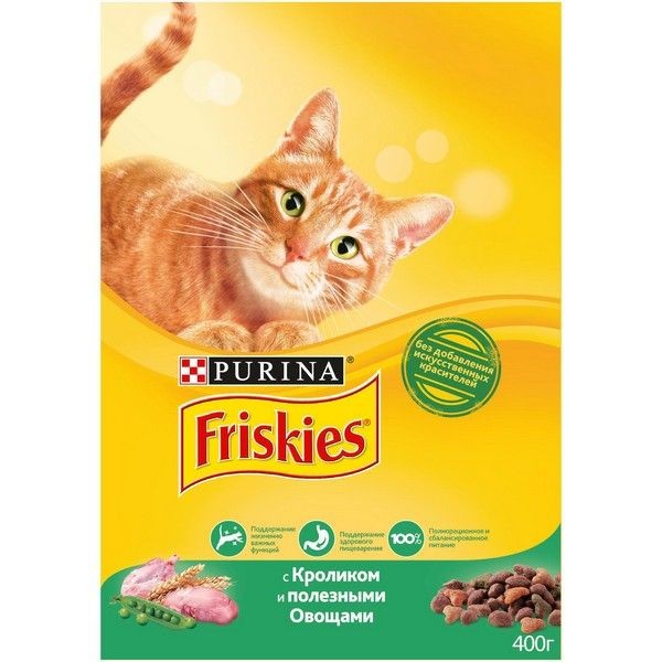 Сухой корм для кошек Friskies® кролик, 400 г