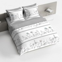 Комплект постельного белья полутораспальный BRAVO Lux Cotton Коты, поплин