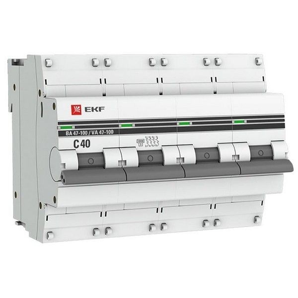 Выключатель автоматический EKF PROxima mcb47100-4-40C-pro 4Р 230В 40А
