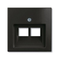 Накладка для компьютерной/телефонной розетки ABB Basic 55 2-я, наклонная, цвет шато (черный)