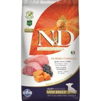 Сухой корм для щенков, беременных и кормящих собак мелких пород FARMINA N&D Dog Grain Free Pumpkin Lamb&Blueberry Puppy Mini беззерновой Ягненок Черника Тыква 2.5 кг