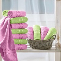 Полотенце для рук Harmonika Цвет: Салатовый, Розовый (30х50 см - 12 шт) br33734