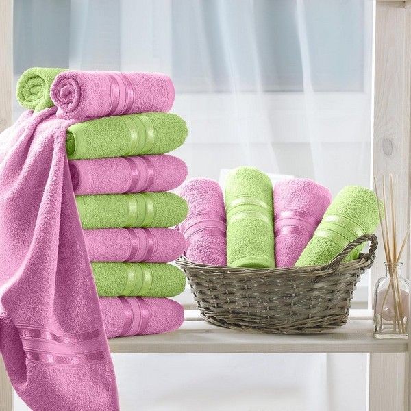 Полотенце для рук Harmonika Цвет: Салатовый, Розовый (30х50 см - 12 шт) br33734