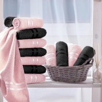 Полотенце для рук Harmonika Цвет: Черный, Персиковый (30х50 см - 12 шт) br33675