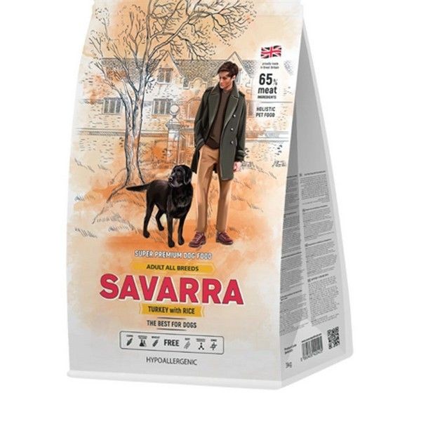 Сухой корм для собак SAVARRA Adult Dog Turkey Индейка и рис 1кг