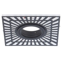 Светильник встраиваемый квадратный Gauss Backlight BL126 с LED-подсветкой под отверстие 65 мм, 1.5 м², цвет чёрный