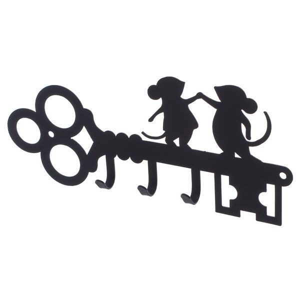 Ключница DuckandDog «Мыши», 190х99х19 мм, сталь, цвет чёрный матовый