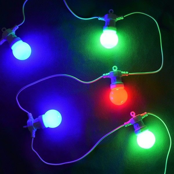 Электрогирлянда наружная нить «Лампочки» 2.4 м 6 LED мультисвет