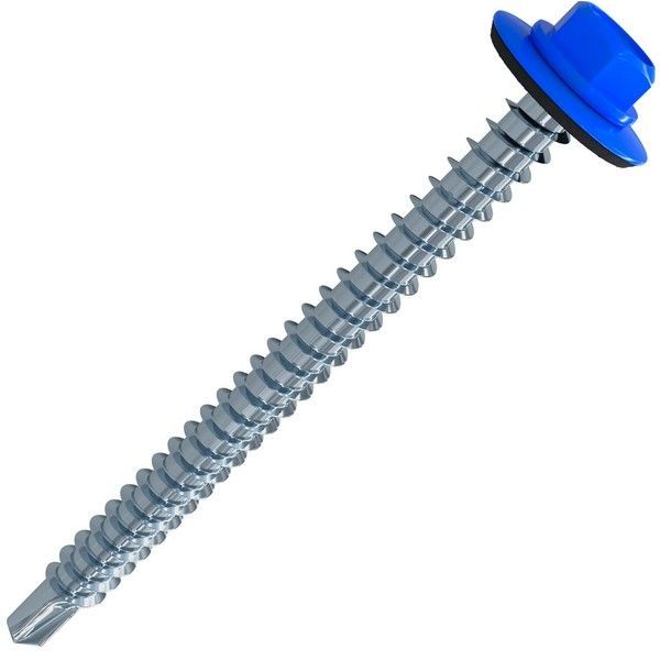 Саморезы кровельные Standers 5.5x25 мм RAL 5005 цвет синий, 100 шт.