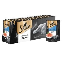 Влажный корм для кошек Sheba Ломтики в соусе с лососем, 24 шт по 85г