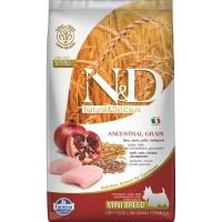 Сухой корм для собак мелких и карликовых пород FARMINA N&D Ancestral Grain Chicken&Pomegranate Adult Mini низкозерновой Курица Гранат 7 кг
