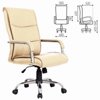 Кресло офисное Brabix Space Ex-508, экокожа, хром, бежевое, 531165