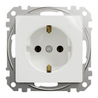 Розетка встраиваемая Schneider Electric Sedna Design с заземлением, цвет белый