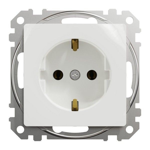 Розетка встраиваемая Schneider Electric Sedna Design с заземлением, цвет белый