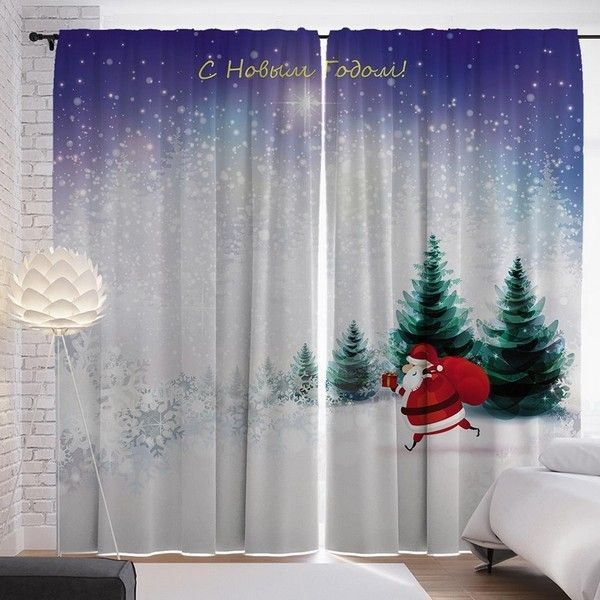 Комплект штор JoyArty Подарки приближаются p_78631, 290х180 см