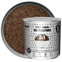 Эмаль по ржавчине 3 в 1 Dali молотковая цвет коричневый 2.2 кг