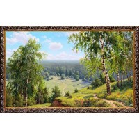 Картина на холсте Русская коллекция Берёзовая долина, 68х108 см