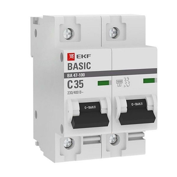 Выключатель автоматический EKF Basic mcb47100-2-35C-bas 2Р 230В 35А