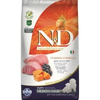 Сухой корм для щенков средних и крупных пород FARMINA N&D Dog GF Pumpkin Lamb&Blueberry Puppy Medium&Maxi беззерновой Ягненок Черника Тыква 2.5 кг