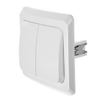 Выключатель встраиваемый Schneider Electric Этюд 2 клавиши, цвет белый