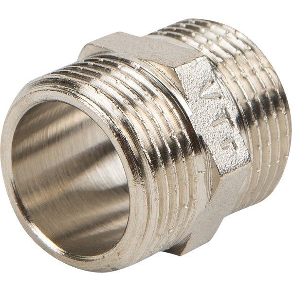 Ниппель Valtec, наружная резьба, 3/4 "34;, никелированная латунь VTr.582.N.0005