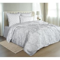 Комплект постельного белья Guten Morgen, Дуэт 904-4 Peony Grey с нав.50х70 см, поплин СП-904-4-143-240-50