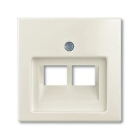 Накладка для компьютерной/телефонной розетки ABB Basic 55 2-я, наклонная, цвет шале (белый)