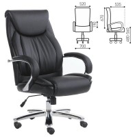 Кресло офисное Brabix Premium Advance Ex-575, хром, экокожа, черное, 531825
