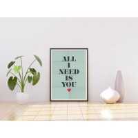 Постер в раме ПростоПостер All I Need 284383899487, 40х50 см
