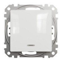 Выключатель встраиваемый Schneider Electric Sedna Design 1 клавиша с подсветкой, цвет белый