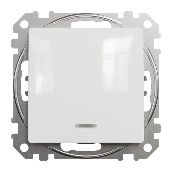 Выключатель встраиваемый Schneider Electric Sedna Design 1 клавиша с подсветкой, цвет белый
