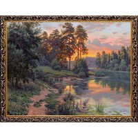 Картина на холсте Русская коллекция Краски вечера, 68х88 см