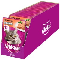 Влажный корм для кошек Whiskas паштет с телятиной, 24 шт по 85г